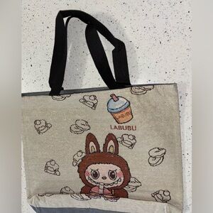 Labubu Beige Brown Tote Bag with Handles New